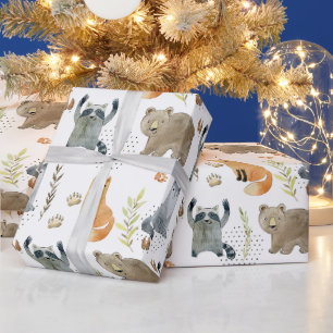 Betoverde bosdieren cadeau voor babyfeestje cadeaupapier