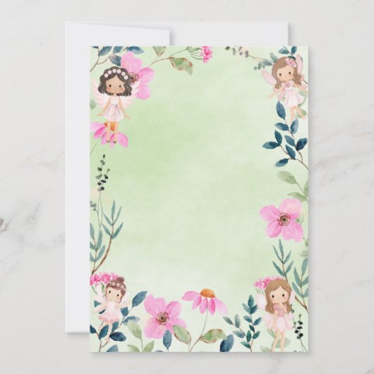 Betoverde bosfee eerste verjaardag kaart (Achterkant)