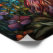 Betoverde Bosfee Glas-in-Loodraam Kunst Poster (Hoek)