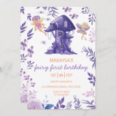 Betoverde Bosfee roze Bloem Meisje Verjaardag Kaart (Voorkant / Achterkant)