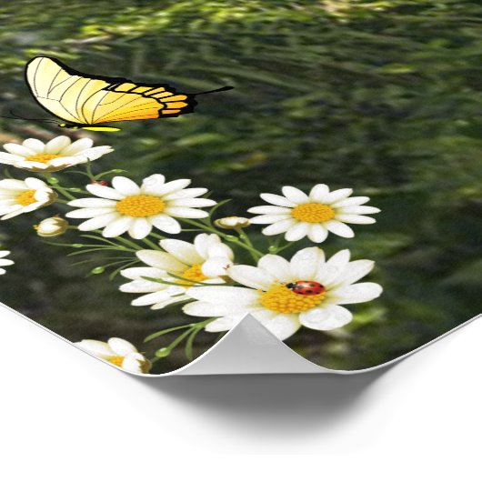 Betoverde bosfeeën Konijn Vlinders Vos  Poster (Hoek)