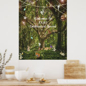 Betoverde bosfeeën Konijn Vlinders Vos  Poster (Keuken)