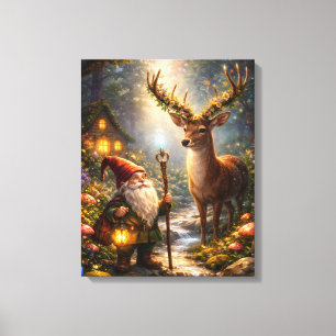 Betoverde Bosgezellen Fantasie Canvas Afdruk