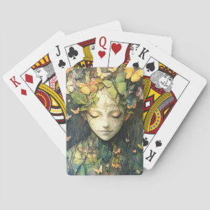 Betoverde Bosgodin met Vlinders (2) Pokerkaarten