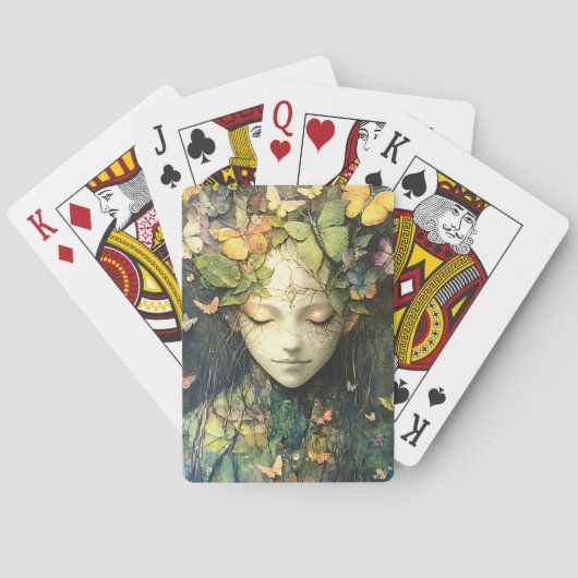 Betoverde Bosgodin met Vlinders (2) Pokerkaarten (Achterkant)