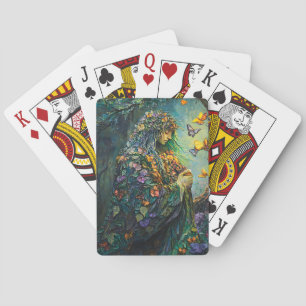Betoverde Bosgodin met Vlinders (3) Pokerkaarten