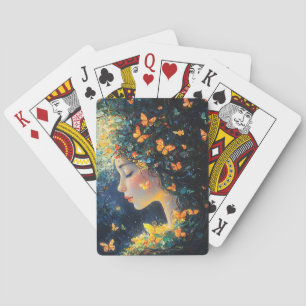 Betoverde Bosgodin met Vlinders (5) Pokerkaarten