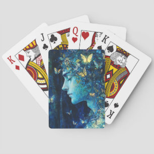 Betoverde Bosgodin met Vlinders (7) Pokerkaarten