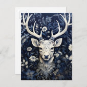 Betoverde bosherten winterbloei aankondigingskaart (Voorkant / Achterkant)