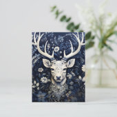 Betoverde bosherten winterbloei aankondigingskaart (Staand voorkant)