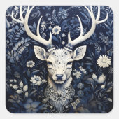 Betoverde bosherten winterbloei vierkante sticker (Voorkant)