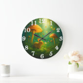 Betoverde boskonijn & paddenstoelen grote klok (Huis)