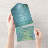 Betoverde bosmist all in one uitnodiging (Afscheurbaar)