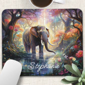 Betoverde bosolifant gepersonaliseerd muismat