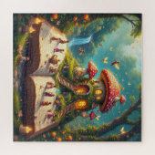 Betoverde bosomgeving met feeën legpuzzel (Horizontaal)