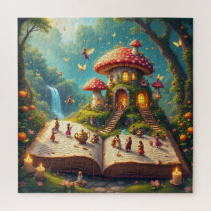 Betoverde bosomgeving met feeën legpuzzel