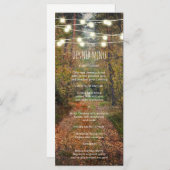 Betoverde Bospad Bruiloft Slank Diner Menu (Voorkant / Achterkant)