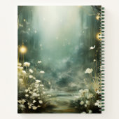 Betoverde bospad van bloemen bruiloft Notitieboek (Achterkant)