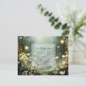 Betoverde bospad van bloemen RSVP Kaartje (Staand voorkant)