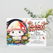 Betoverde Bospaddenstoelen Baby Showe Kaart (Staand voorkant)