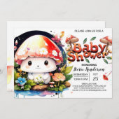 Betoverde Bospaddenstoelen Baby Showe Kaart (Voorkant / Achterkant)