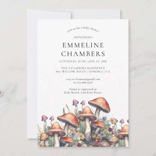 Betoverde Bospaddenstoelen Baby shower Kaart (Voorkant)