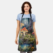 betoverde bospaddenstoelen | mystieke fantasie schort (Gedragen)