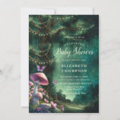 Betoverde Bospaddenstoelen Roze Groen Baby shower Kaart (Voorkant)