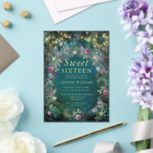 Betoverde bosrozen groenvoorziening bosland zoete acryl uitnodigingen (Insitu (Huwelijk))