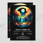 Betoverde Bossen Chique Verjaardag Kaart (Voorkant / Achterkant)