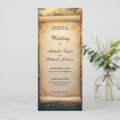 Betoverde Bossen Forest Fairy Tale Wedding Scroll Kaart (Staand voorkant)