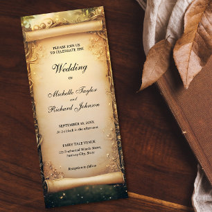Betoverde Bossen Forest Fairy Tale Wedding Scroll Kaart
