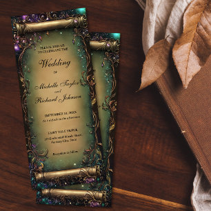 Betoverde Bossen Forest Fairy Tale Wedding Scroll Kaart