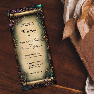 Betoverde Bossen Forest Fairy Tale Wedding Scroll Kaart