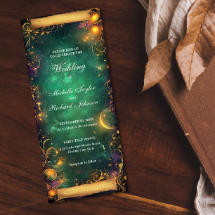 Betoverde Bossen Forest Fairy Tale Wedding Scroll Kaart