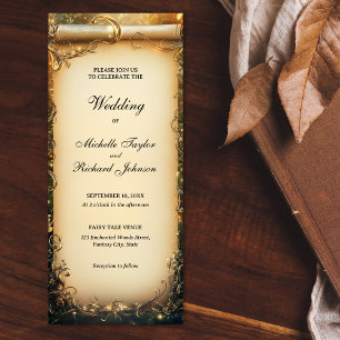 Betoverde Bossen Forest Fairy Tale Wedding Scroll Kaart