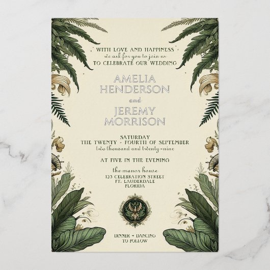  betoverde bosuitnodiging folie uitnodiging (Voorkant)