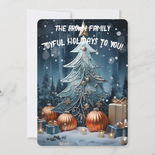 Betoverde bosvakantie feestdagenkaart (Voorkant)