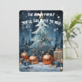 Betoverde bosvakantie feestdagenkaart (Staand voorkant)