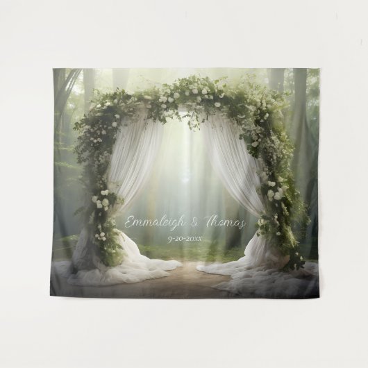 Betoverde bosverlichting wandkleed (Voorkant (horizontaal))