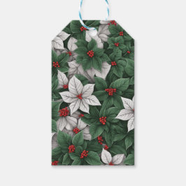 Betoverde Botanische Elegantie Kerst Gift Label Cadeaulabel