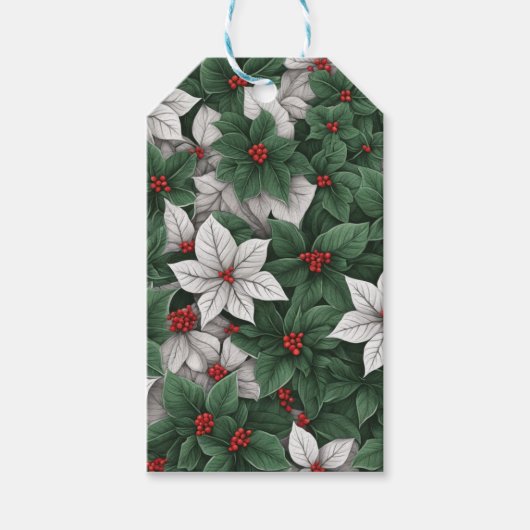 Betoverde Botanische Elegantie Kerst Gift Label Cadeaulabel (Voorkant)