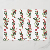 Betoverde Botanische Elegantie Kerstfeest Folie Uitnodiging (Achterkant)