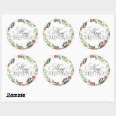 Betoverde Botanische Moderne Kerstmis Ronde Sticker (Vel)