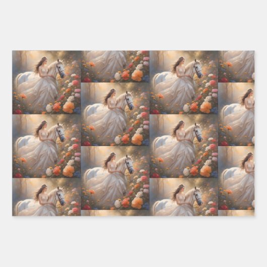 Betoverde bruid en haar Steed. Inpakpapier Vel (Voorkant 3)