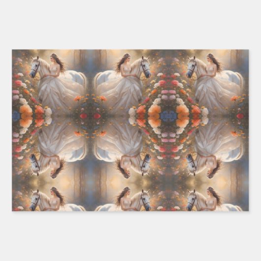 Betoverde bruid en haar Steed. Inpakpapier Vel (Voorkant)