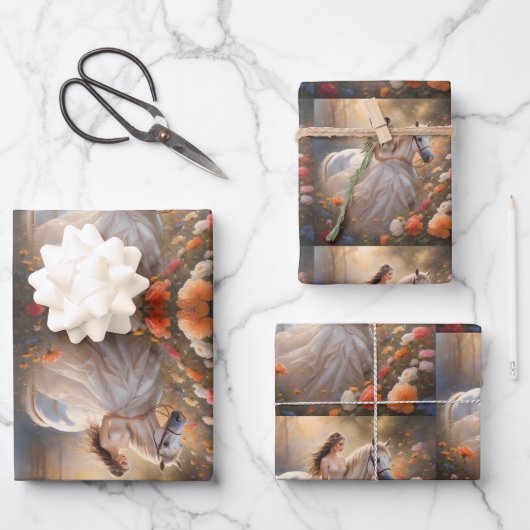 Betoverde bruid en haar Steed. Inpakpapier Vel (Voorkant)