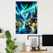 Betoverde Cabin in Fluisterende Bossen Poster (Thuiskantoor)