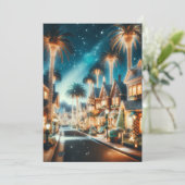 Betoverde Californische kerst: Modern Wonderland Feestdagenkaart (Staand voorkant)