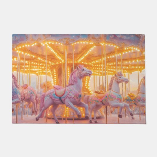 Betoverde carrousel: grillige sprookjesscene deurmat (Voorkant)